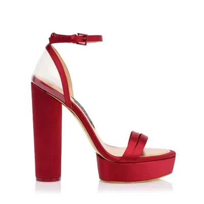 Jessica Rich Women's Platform Sandal In Satin Burgundy In Multi