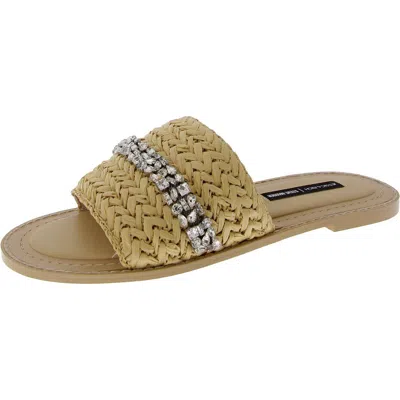 Jessica Rich Womens Woven Embellished Slide Sandals In Multi