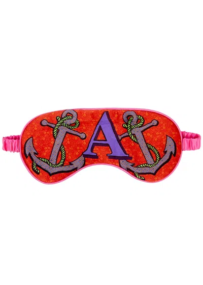 Jessica Russell Flint A Is For Anchor Silk Eye Mask In Red