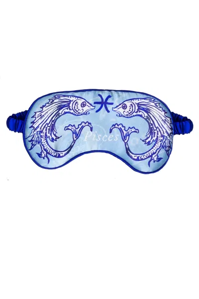 Jessica Russell Flint Blue Silk Eye Mask Pisces