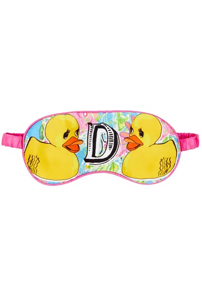 Jessica Russell Flint D Is For Ducks Silk Eye Mask In Yellow