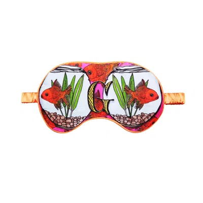Jessica Russell Flint G For Goldfish - Silk Eye Mask In Red