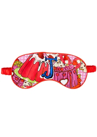 Jessica Russell Flint J Is For Jelly Silk Eye Mask In Red