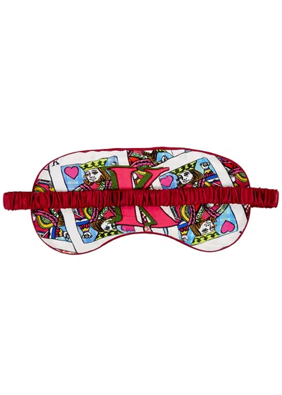 Jessica Russell Flint K Is For King Silk Eye Mask In Red