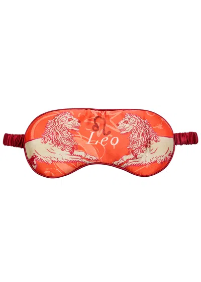 Jessica Russell Flint Leo Printed Silk-satin Eye Mask In Blue