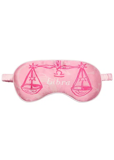 Jessica Russell Flint Libra Printed Silk-satin Eye Mask In Burgundy