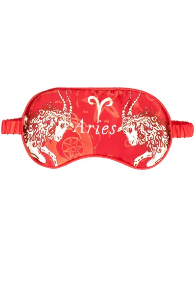 Jessica Russell Flint Red Silk Eye Mask Aries