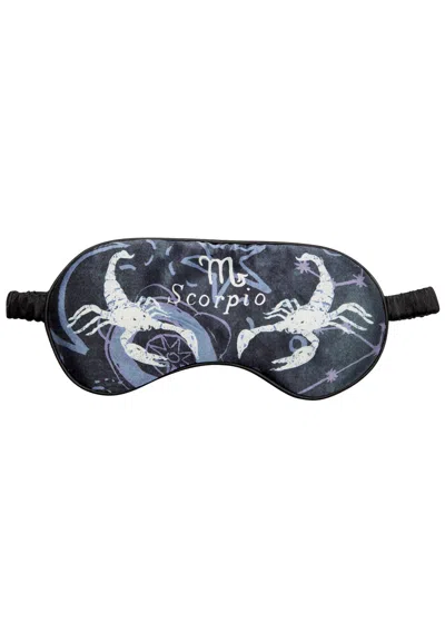 Jessica Russell Flint Scorpio Printed Silk-satin Eye Mask In Black