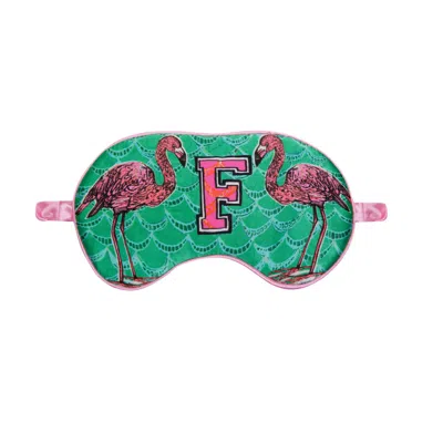 Jessica Russell Flint Silk Eye Mask - F For Flamingo