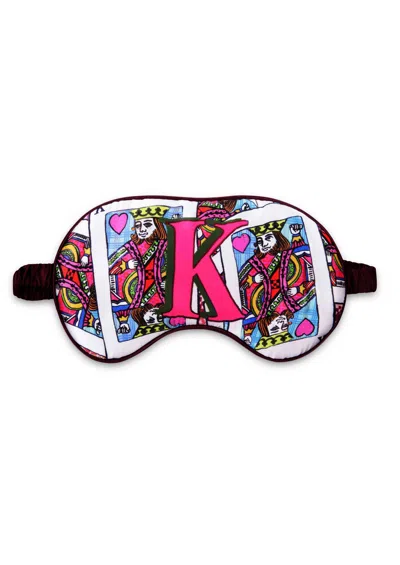 Jessica Russell Flint Silk Eye Mask / "k For King"