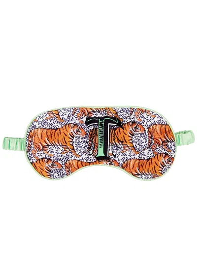 Jessica Russell Flint T Is For Tiger Silk Eye Mask In Orange