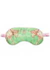 Jessica Russell Flint Taurus Printed Silk-satin Eye Mask In Green