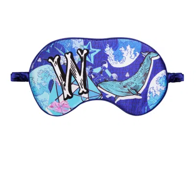 Jessica Russell Flint W For Whale - Silk Eye Mask In Blue