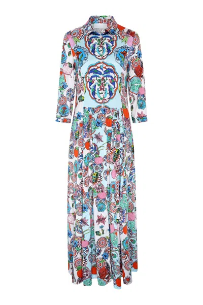 Jessica Russell Flint Women's Blue Maxi Shirt Dress - Rock The Kasbah In Black