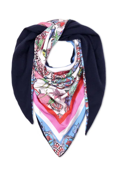 Jessica Russell Flint Women's Blue Silk & Cashmere Triangle Scarf - Rock The Kasbah