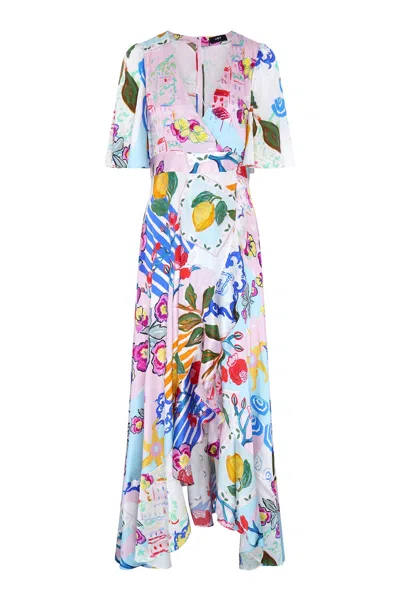 Jessica Russell Flint Women's Faux Wrap Maxi Dress - Amalfi In Multi