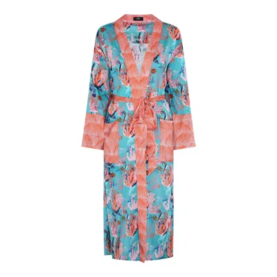 Jessica Russell Flint Women's Green Long Robe - Underwater Coral