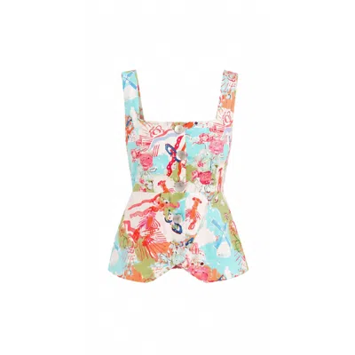 Jessica Russell Flint Women's Square Neck Top - The Hamptons In White