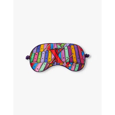Jessica Russell Womens Flint X For Xylophone Silk Sleep Mask In Multi-coloured