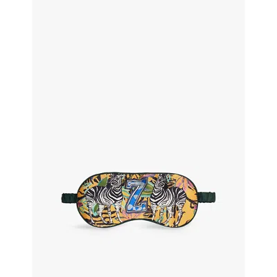 Jessica Russell Womens Graphic-print Padded Silk Sleep Mask In Multi Colour