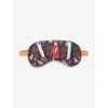 JESSICA RUSSELL JESSICA RUSSELL WOMEN'S MULTI-COLOURED Q FOR QUEEN PATTERNED SILK SLEEP MASK