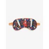 Jessica Russell Womens Multi-coloured Q For Queen Patterned Silk Sleep Mask In Multi-coloured