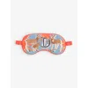 Jessica Russell Womens Multi-coloured D For Deer Patterned Silk Sleep Mask In Multi-coloured