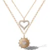 Jessica Simpson 2-piece Heart Layered Necklace Set In Gold