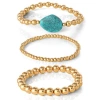 Jessica Simpson 3-piece Beaded Stretch Bracelet Set