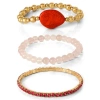 Jessica Simpson 3-piece Beaded Stretch Bracelet Set In Gold