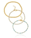 Jessica Simpson 3-piece Chain & Crystal Bracelet Set In Gold