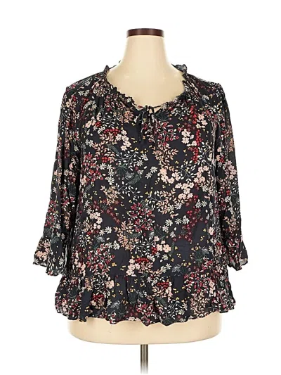 Pre-owned Jessica Simpson 3/4 Sleeve Blouse In Black