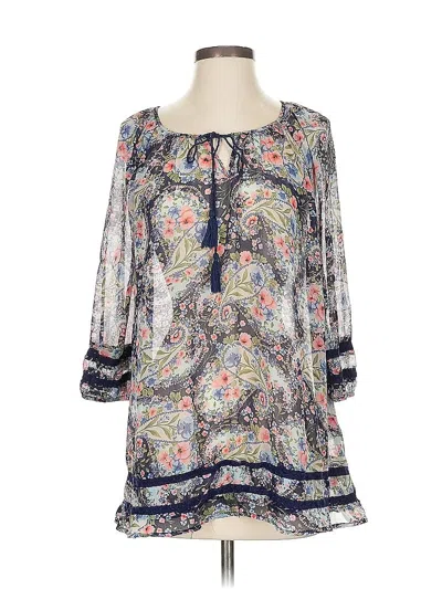 Pre-owned Jessica Simpson 3/4 Sleeve Blouse In Blue