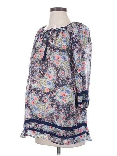 Pre-owned Jessica Simpson 3/4 Sleeve Blouse In Blue