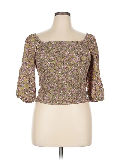 Pre-owned Jessica Simpson 3/4 Sleeve Blouse In Brown