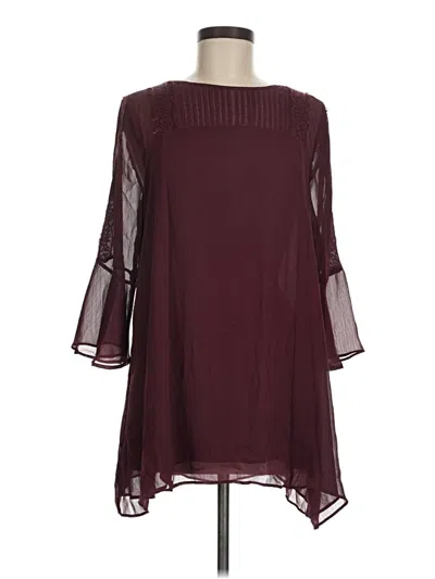 Pre-owned Jessica Simpson 3/4 Sleeve Blouse In Burgundy