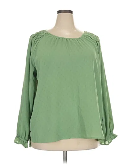 Pre-owned Jessica Simpson 3/4 Sleeve Blouse In Green