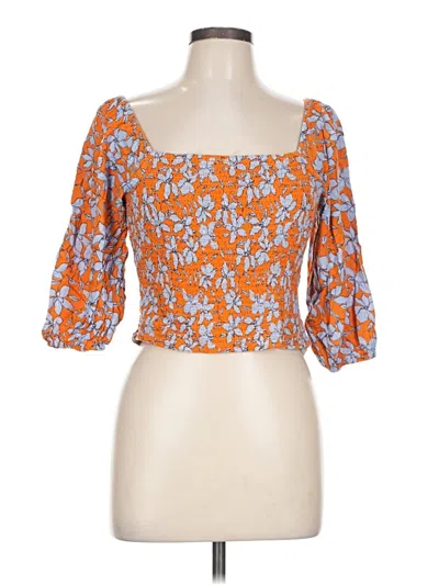 Pre-owned Jessica Simpson 3/4 Sleeve Blouse In Orange
