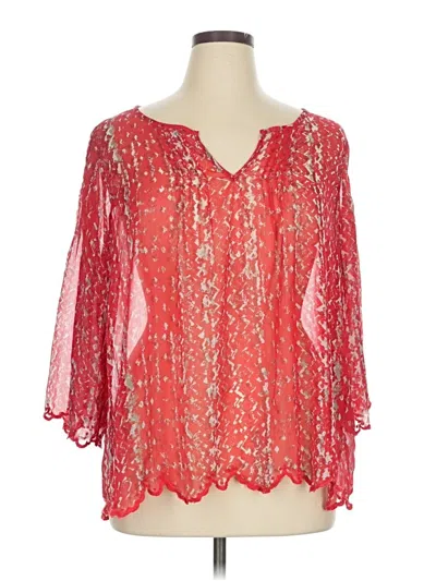 Pre-owned Jessica Simpson 3/4 Sleeve Blouse In Red