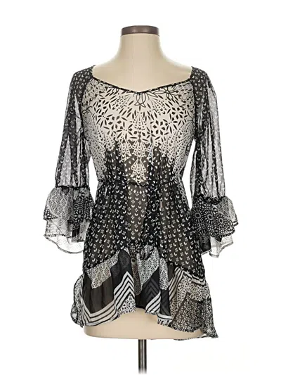 Pre-owned Jessica Simpson 3/4 Sleeve Blouse In Silver