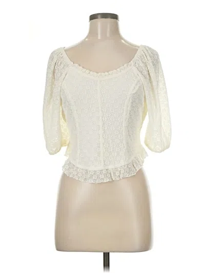 Pre-owned Jessica Simpson 3/4 Sleeve Blouse In White