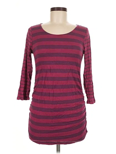 Pre-owned Jessica Simpson 3/4 Sleeve T-shirt In Burgundy
