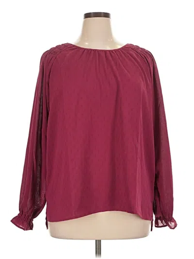 Pre-owned Jessica Simpson 3/4 Sleeve T-shirt In Burgundy