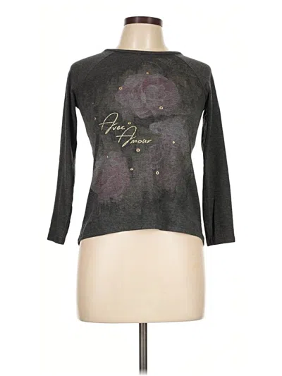 Pre-owned Jessica Simpson 3/4 Sleeve T-shirt In Gray