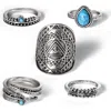 Jessica Simpson 5-piece Mixed Silver-tone Ring Set In Metallic