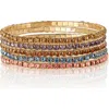 Jessica Simpson 5-piece Rhinestone Bracelet Set In Multi