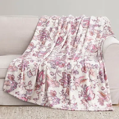 Jessica Simpson 50" X 60" Plush Throw Blankets In Bertha