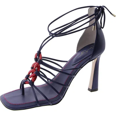 Jessica Simpson Achaia Womens Square Toe Thong Strappy Sandals In Multi