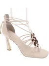 Jessica Simpson Achaia Womens Square Toe Thong Strappy Sandals In White