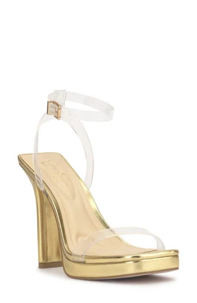 Jessica Simpson Adonia Ankle Strap Sandal In Clear/gold